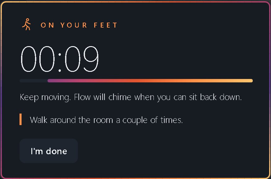 Flow stand-up reminder